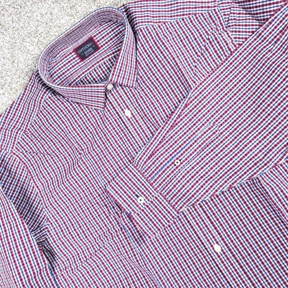 UNTUCKit Men's XX-Large Amberhill Gingham Checkered Long Sleeve Button Down